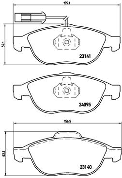 A.B.S. P 23 114 BREMBO Bremsbelagsatz, Scheibenbremse